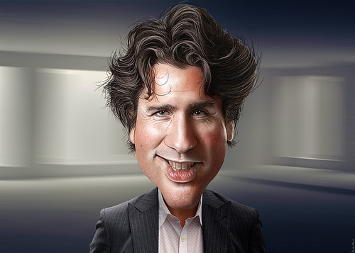 Justin Trudea caricature