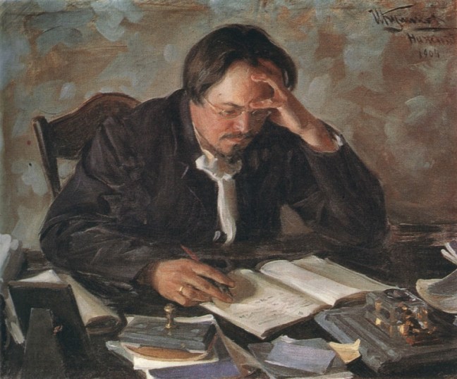 A Painting of Russian writer Evgeny Chirikov